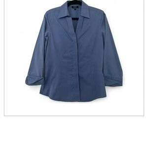 Foxcroft Women's Blue Button Down Shirt 10